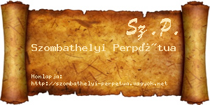 Szombathelyi Perpétua névjegykártya